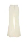 Givenchy Flared Wool Trousers Featuring Belt Loops In White