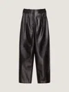 Givenchy Double Pleat Pants In Leather In Black