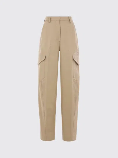 Givenchy Womens Beige Cocoon Straight-leg Cotton-wool Blend Trousers In Brown