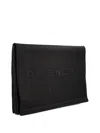 Givenchy Paris 1952 Embroidered Satin Clutch In Black