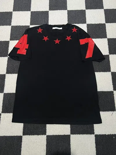 Pre-owned Givenchy Paris 47 Stars Black Red Tee