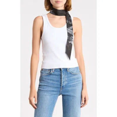 Givenchy Paris 52 Silk Twill Skinny Scarf In Black