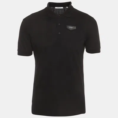 Pre-owned Givenchy Paris Black Cotton Pique Short Sleeve Polo T-shirt M