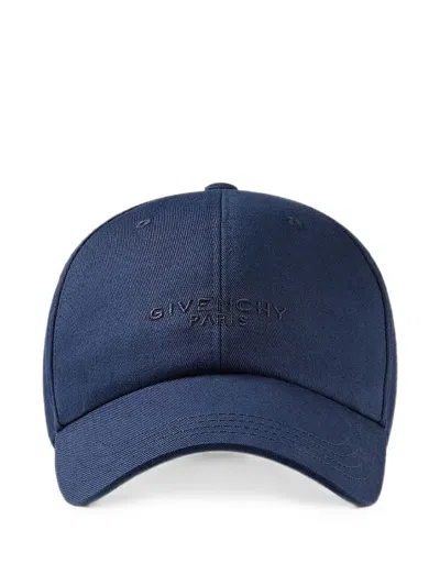 Givenchy Paris Embroidered Cap In Cotton In Blue