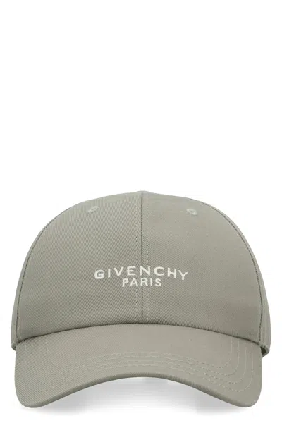 Givenchy Paris Embroidered Cap In Cotton In Green