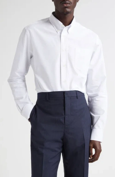 GIVENCHY GIVENCHY PARIS EMBROIDERED CLASSIC FIT COTTON POPLIN BUTTON-DOWN SHIRT