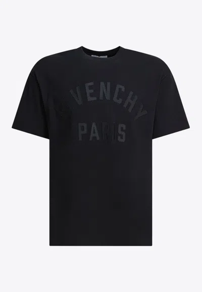 GIVENCHY PARIS EMBROIDERED CREWNECK T-SHIRT