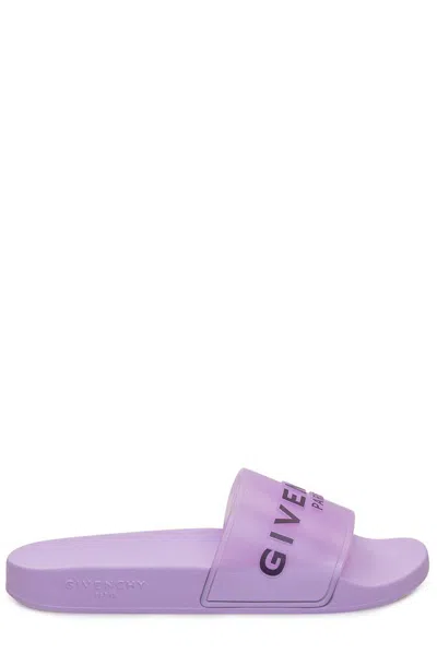 Givenchy Paris Flat Sandals In Lilac