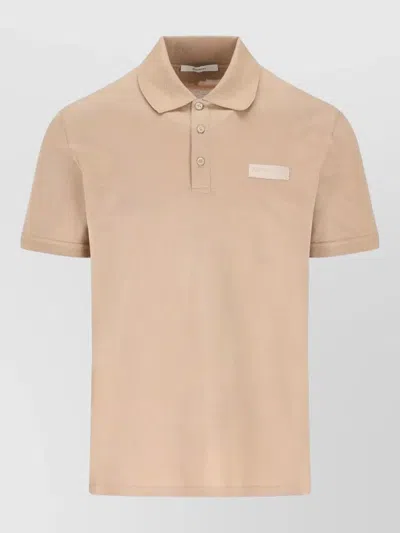 Givenchy Paris Gros Grain Cotton Polo Shirt In Brown