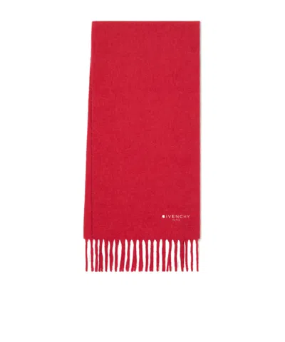 Givenchy Paris Large Scarf In Alpaca In Red