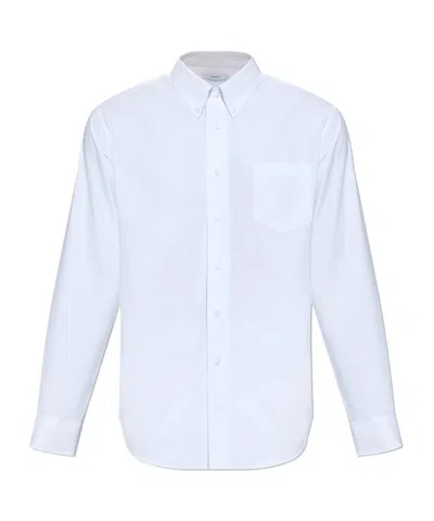 Givenchy Paris Logo Embroidered Long-sleeved Shirt In Blue