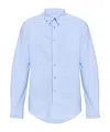 Givenchy Button-down Shirt With Pointed Collar And Embroidered Detail In Blue