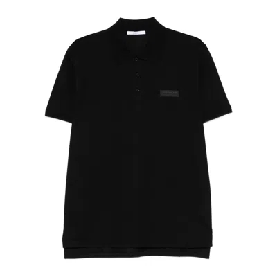 Givenchy Paris Logo Embroidered Short-sleeved Polo Shirt In Black