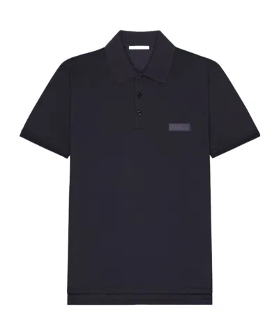 Givenchy Paris Logo Embroidered Short-sleeved Polo Shirt In Blue