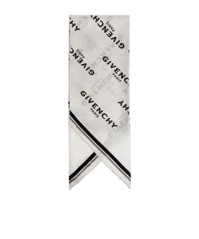 Givenchy Paris Logo Monogram Printed Scarf In White