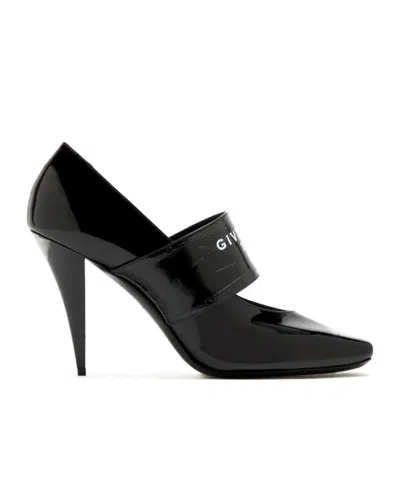 Givenchy Paris Logo Printed 1952 Square-toe Pumps In Black