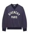 Givenchy Paris Logo Zigzag Embroidered Sweatshirt In Blue