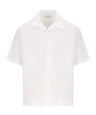 Givenchy Paris Logo Zigzag Stitching Short-sleeved Shirt In White