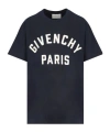 Givenchy Navy Blue Cotton Oversize T-shirt In Blue