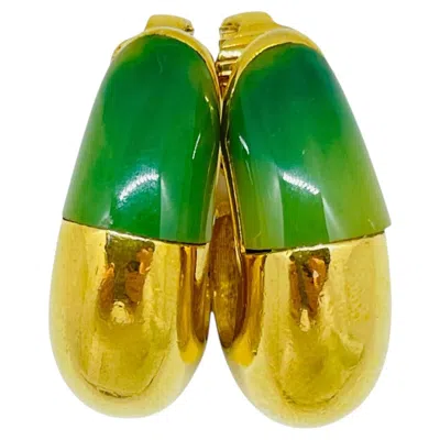 Pre-owned Givenchy Paris New York 1976 Signed Vintage Gold Tone Designer Clip On Earrings In Multiple
