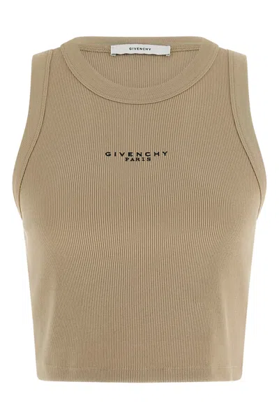 Givenchy Paris Print Top In Neutral