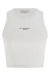 Givenchy White Sleeveless Top With Logo Lettering On The Front In Cotton Stretch Woman In White