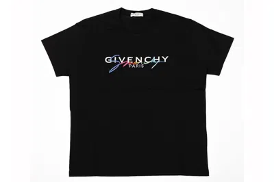 Pre-owned Givenchy Paris Rainbow Signature Logo T-shirt Black