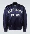 Givenchy Deep Navy Satin-finish Bomber Jacket In Blue