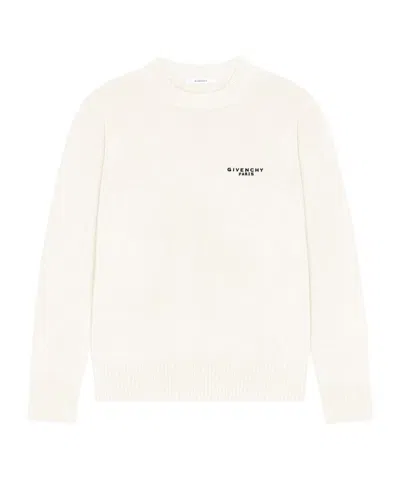 Givenchy Paris Signature Embroidered Knitted Jumper In Neutral