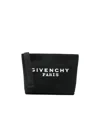 Givenchy Paris Signature Logo Zipped Pouc In Black