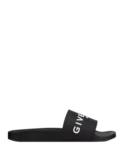 Givenchy Flat Slide Sandals In Black