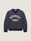 Givenchy Paris Logo Zigzag Embroidered Sweatshirt In Blue