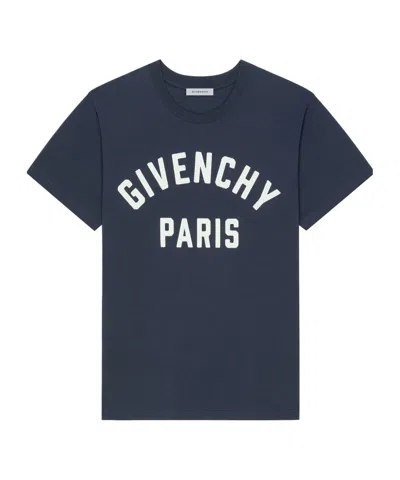 Givenchy Paris T-shirt In Cotton In Blue
