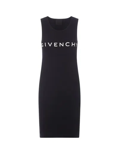 Givenchy Paris Tank Top Dress In Black Jersey