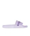 Givenchy Paris Transparent Flat Sandals In Purple