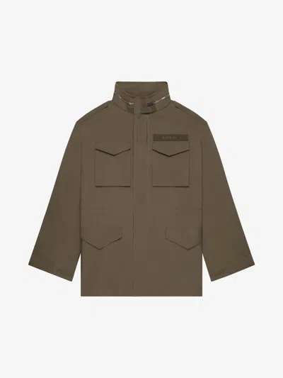 Givenchy Parka In Cotton Canvas In Green
