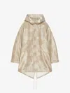 Givenchy Parka In Salmon Leather In Ivory/orange