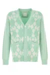 Givenchy Cardigan Wool Blend Argyle Pattern In Green