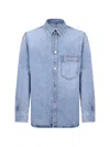 Givenchy Button-down Shirt With Patch Pocket In Blue