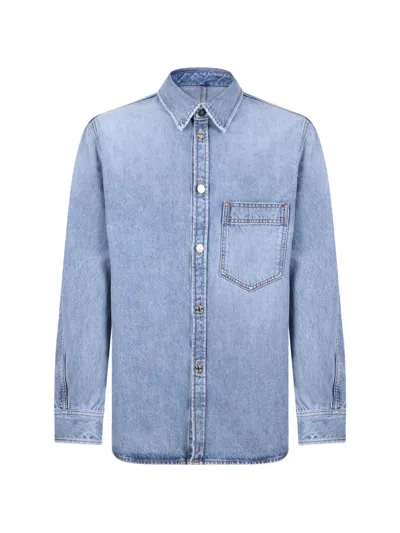 Givenchy Patch-pocket Buttoned Shirt In Blue