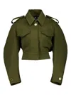 Givenchy Patch-pocket Cropped Military Jacket In Green