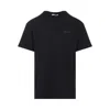 Givenchy Black Crewneck T-shirt With Logo Patch On The Front In Cotton Man In Blue
