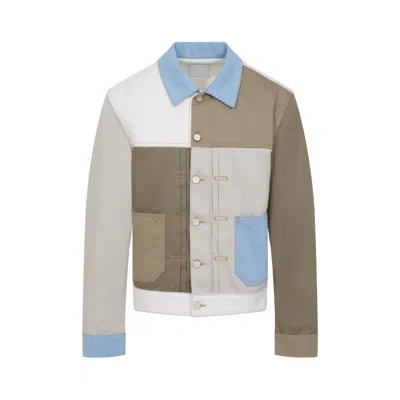 Givenchy Patchwork Cotton Jacket With Tailored Fit In Multicolor