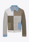 Givenchy Pleated And Snapped Denim Jacket Men In Multicolor