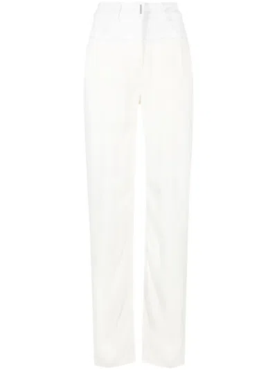 Givenchy Patchwork-detail High-waisted Trousers In White