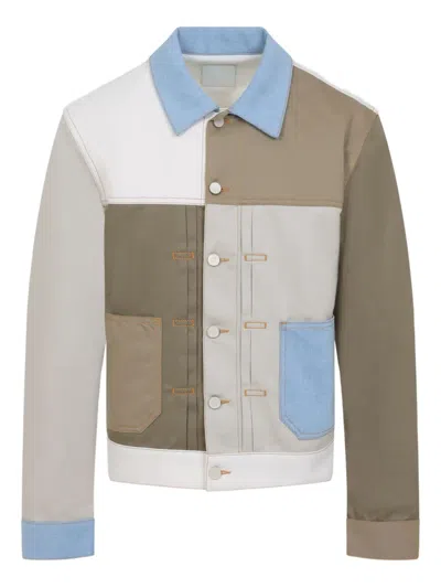 Givenchy Pleated And Snapped Denim Jacket Men In Multi