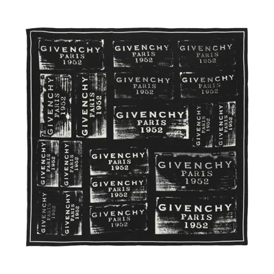 Pre-owned Givenchy Patchwork Stamp Silk Scarf 'black' | Women's Size Onesize