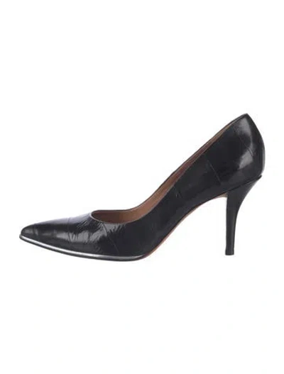 Pre-owned Givenchy Patent Leather Animal Print Pumps In Blue