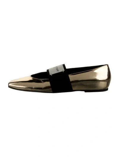Pre-owned Givenchy Patent Leather Ballet Flats In Gold/metallic