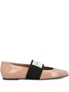 Givenchy Sliced Square Ballerinas In Patent Leather In Neutral
